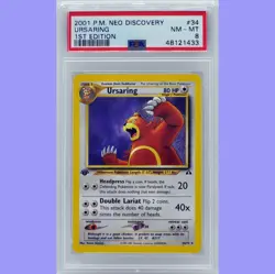 Pokemon 1st Edition Ursaring 34/75 Neo Discovery PSA 8 NM/Mint - Image 1