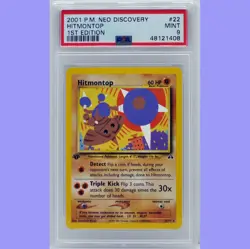 Pokemon 1st Edition Hitmontop Non Holo 22/75 Neo Discovery PSA 9 MINT - Image 1