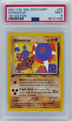 Pokemon 1st Edition Hitmontop Non Holo 22/75 Neo Discovery PSA 9 MINT - Image 3