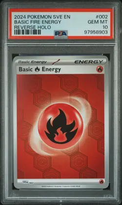 Pokemon Fire Energy Scarlet Violet Reverse Honeycomb #002 Graded Card PSA 10 - Image 1