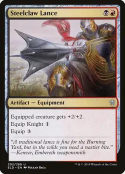 Steelclaw Lance 4x FOIL ELD MTG Throne of Eldraine Uncommon MINT red black - Image 1