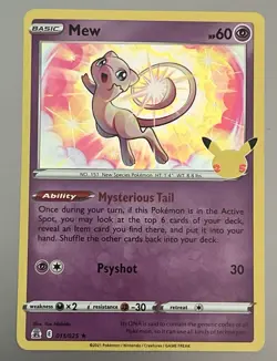 Pokemon Mew 011/025 Celebrations Holo Rare Holo English 2021 - NM - Image 1