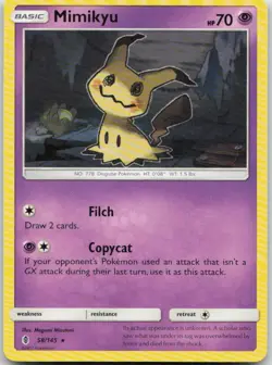 Mimikyu SM Guardians Rising 58/145 Non Holo Rare Deck Exclusives Pokemon TCG NM - Image 1