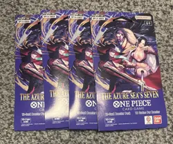 One Piece TCG The Azure Sea’s Seven OP-14 Sleeved Booster Pack Lot Of 4 Sealed - Image 1
