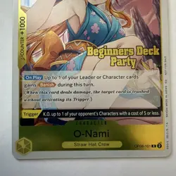 O-Nami OP06-101 Beginners Deck Party Winner Prize Promo Foil One Piece Card Engl - Image 3