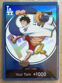 2026 LA Dodgers x One Piece Luffy DON!! Card Original Sealed Sleeve Promo - Image 1