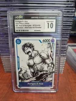 Portgas.D.Ace ST22-010 Alternate Art Parallel Starter 22 One Piece CGC 10 - Image 1