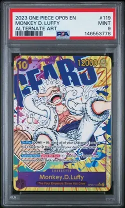 2023 ONE PIECE OP05 AWAKENING OF THE NEW ERA GEAR 5 #119 MONKEY D. LUFFY PSA 9 - Image 1