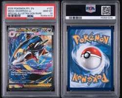 2025 POKEMON PFL EN #127 MEGA SHARPEDO ex SPECIAL ILLUSTRATION RARE PSA 10 - Image 3