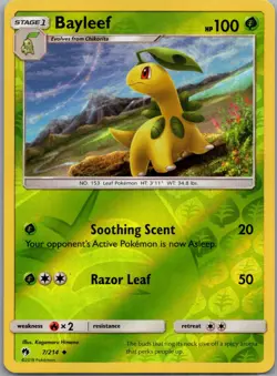 Bayleef 7/214 Uncommon Lost Thunder Pokemon Reverse Holo Near Mint - Image 1