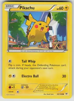 Pikachu 20/108 Common Roaring Skies Pokemon Moderately Played - Image 1