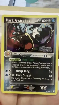 Dark Gyarados 36/109 Reverse Stamped Team Rocket Returns Pokemon TCG Damaged - Image 2