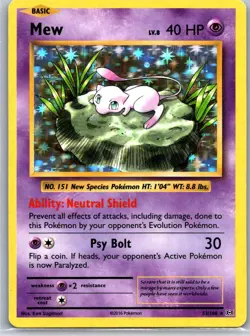 Pokemon TCG Mew Holo Rare XY - Evolutions 53/108 LP - Image 1