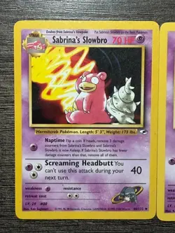 POKEMON SABRINA'S SLOBRO 60/132 + SABRINA'S SLOWPOKE 95/132 GYM HEROS 2000 LP - Image 2