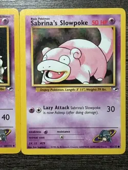 POKEMON SABRINA'S SLOBRO 60/132 + SABRINA'S SLOWPOKE 95/132 GYM HEROS 2000 LP - Image 3