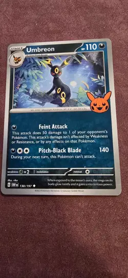 Umbreon 130/197 Uncommon Trick or Trade BOOster 2024 Pokemon Near Mint - Image 1