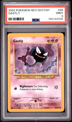 2002 POKEMON NEO DESTINY #65 GASTLY PSA 9 - Image 1