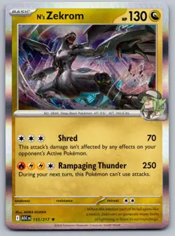 NM N's Zekrom Ascended Heroes 155/217 Rare Pokemon - Image 1