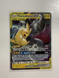 Pokemon TCG Pikachu & Zekrom GX Team Up Holo Card 33/181 NM Condition - Image 1