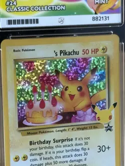 PSA 10 Birthday Pikachu Holo 24 Celebrations Classic Collection Pokemon Card - Image 2