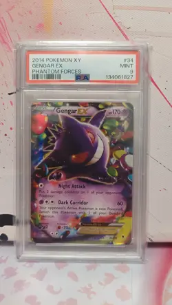 PSA 9 MINT 2014 Pokemon XY Phantom Forces Gengar EX #34/199 Ultra Rare Holo Card - Image 1