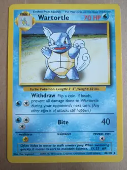 Wartortle - 42/102 - Uncommon WOTC TCG—Base Set Pokemon Card - Image 1