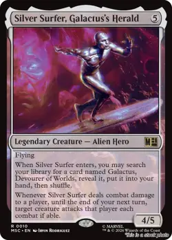 MTG Silver Surfer, Galactus's Herald Card #10 Commander: Marvel Super Heroes ... - Image 1
