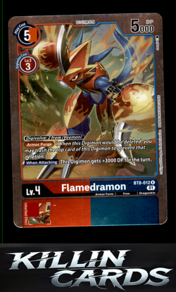 Flamedramon BT8-012 R Digimon Card Game Rare New Awakening Card NM - Image 1