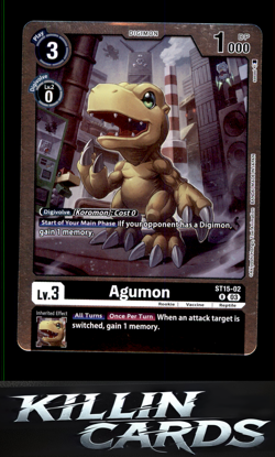 Agumon ST15-02 R Digimon Card Game Rare Starter Deck 15: Dragon of Courage Card - Image 1