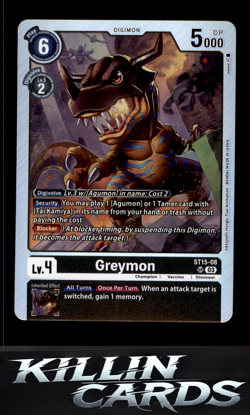 Greymon ST15-08 SR Digimon Card Game Super Rare Starter Deck 15: Dragon of Coura - Image 1