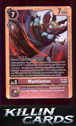 Myotismon EX8-060 R Digimon Card Game Rare Chain of Liberation Card NM - Image 1