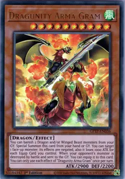 Yu-Gi-Oh! TCG - Dragunity Arma Gram GFTP-EN036 - Ultra Rare, 1st Edition (NM) - Image 1