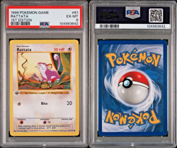 RATTATA 1999 Pokemon Game Base Set Shadowless 1st Edition #61 PSA 6 - Image 3