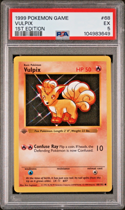 VULPIX 1999 Pokemon Game Base Set Shadowless 1st Edition #68 PSA 5 - Image 1