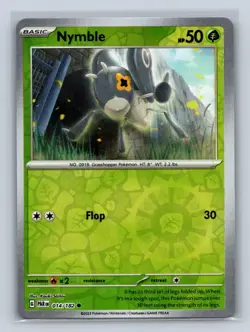 Nymble Reverse Holo #014/182 SV04: Paradox Rift NM Pokemon TCG - Image 1
