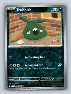 Trubbish Reverse Holo #116/182 SV04: Paradox Rift NM Pokemon TCG - Image 1