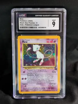 Mew 9 Black Star Promo Holo Vintage 2000 WOTC CGC Mint 9 Pokemon Card Rare Leagu - Image 1