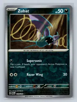 Zubat Reverse Holo #110/182 SV04: Paradox Rift NM Pokemon TCG - Image 1
