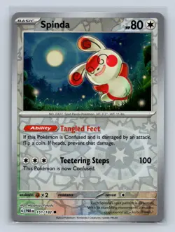 Spinda Reverse Holo #151/182 SV04: Paradox Rift NM Pokemon TCG - Image 1