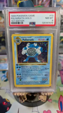 Poliwrath 1st Edition Holo Rare Shadowless #13 PSA 8 Pokemon Base Set - Image 1