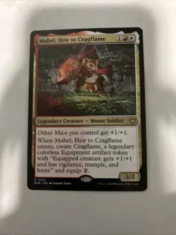 x1 Mabel, Heir to Cragflame R MTG Bloomburrow M/NM, English - Image 1