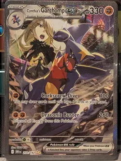Pokemon TCG Cynthia's Garchomp EX 232/182 SIR Destined Rivals NM - Image 1