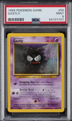 1999 POKEMON GAME #50 GASTLY PSA 9 - Image 1