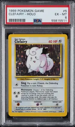 1999 POKEMON GAME #5 CLEFAIRY-HOLO PSA 6 - Image 1