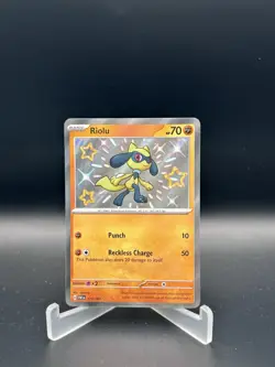 Pokemon TCG Riolu 173/091 Sv: Paldean Fates Holo Shiny Rare NM 173/091 - Image 1