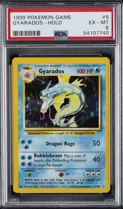 1999 POKEMON GAME #6 GYARADOS-HOLO PSA 6 - Image 1