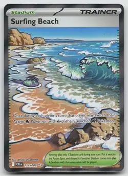 Surfing Beach 114/086 Ultra Rare Chaos Rising Pokemon Holo Near Mint - Image 1