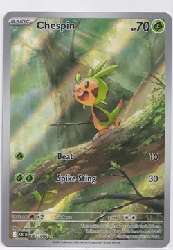 Chespin 087/086 IR Chaos Rising (CRI)(ME4) Illustration Rare Pokemon Card NM - Image 1