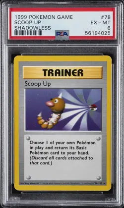 1999 POKEMON GAME SHADOWLESS #78 SCOOP UP PSA 6 - Image 1