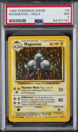 1999 POKEMON GAME #9 MAGNETON-HOLO PSA 7 - Image 1